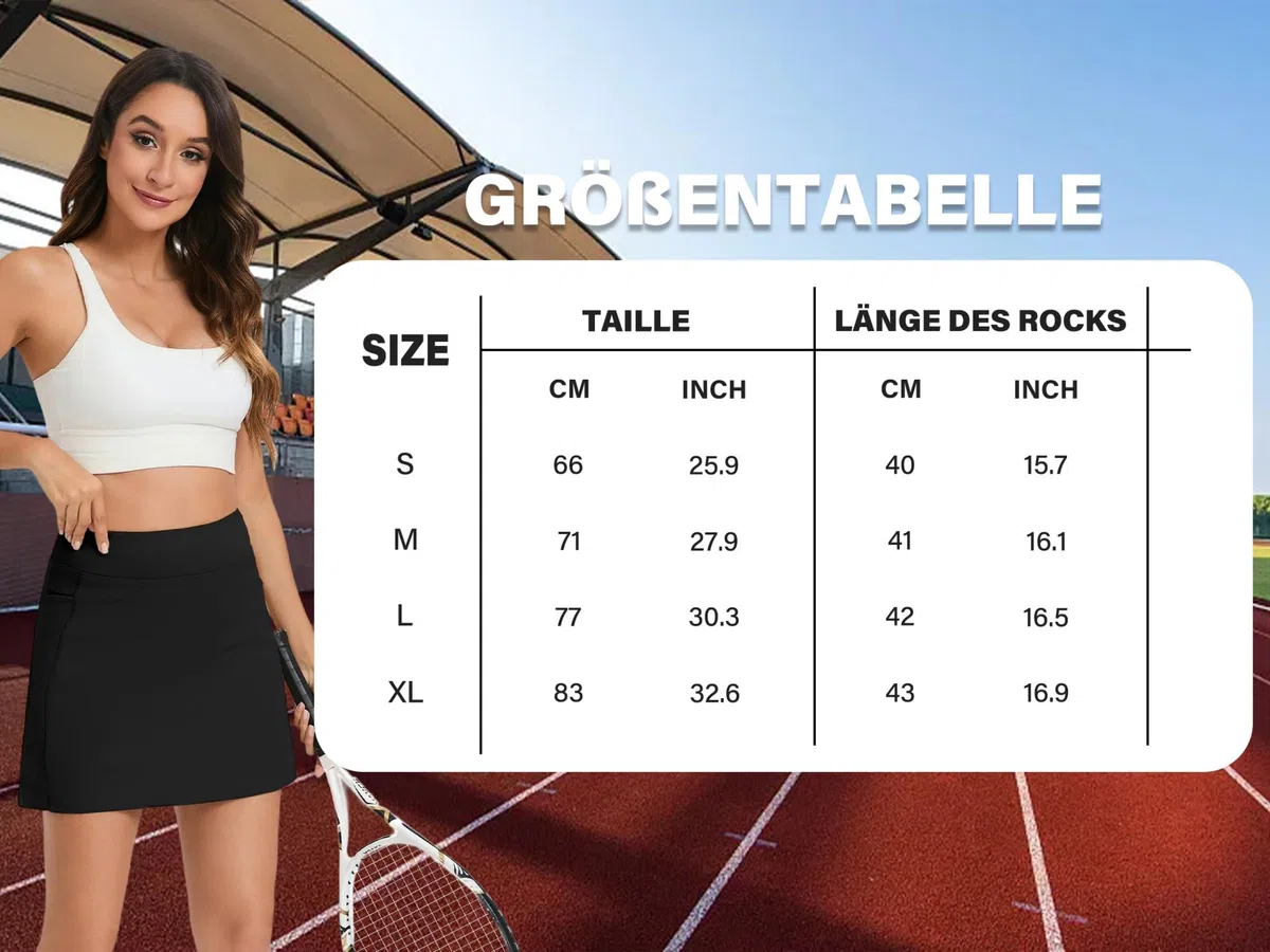 Oyamiki Gonna da tennis da donna, da golf, con pantaloni, a vita alta, estiva, corta, per escursioni, sport all'aria aperta, 4 tasche