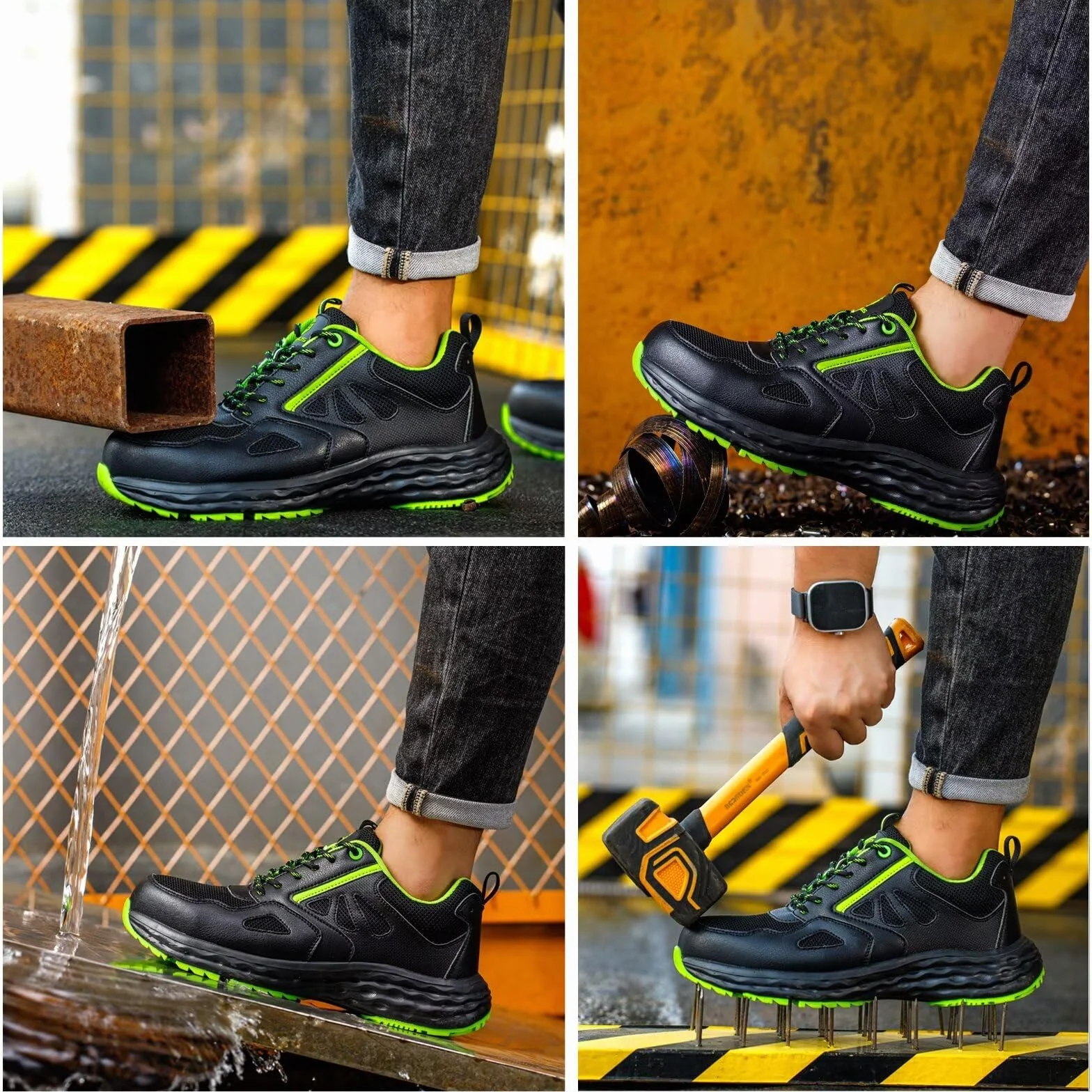 Scarpe Antinfortunistiche Uomo Donna Scarpe da Lavoro Leggero Comode Traspiranti Punta in Plastica Antiscivolo Cucina
