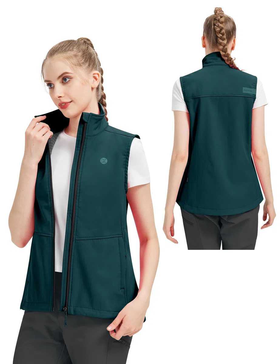 KUTOOK Gilet in Pile da donna Gilet Softshell Invernale Gilet Trekking Donna Giacca Sportivo Impermeabile Antivento per Pesca Arrampicata Running Ciclismo e Vita Quotidiana