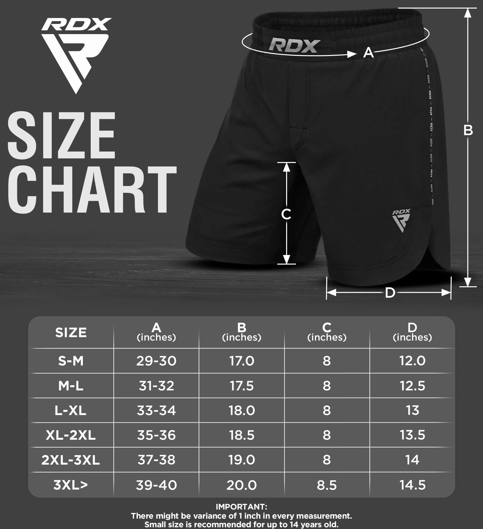 RDX MMA Pantaloncini per Allenamento e Kickboxing - Shorts per la Arti Marziali, Grappling, Boxe, Cage Fight - Grande Short per BJJ e Muay Thai, Fitness Palestra, Combattimento Sportivi