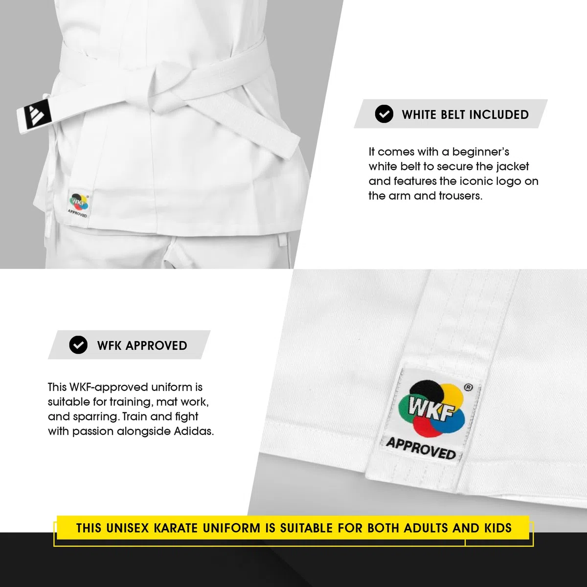 Adidas Adidas Adistart Karate Uniform 7oz Martial Arts Student Gi Adidas Adistart Karate Uniform 7oz Arti Marziali Student Gi Unisex - Adulto