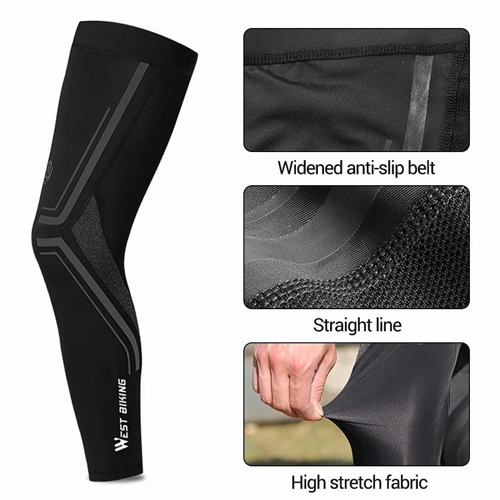 MiOYOOW Gambali per Ciclismo, Gambali Con Protezione Solare Manicotti Gambe Gambali Seta Ghiacciata UPF 50 con Protezione UV per Uomo Donna