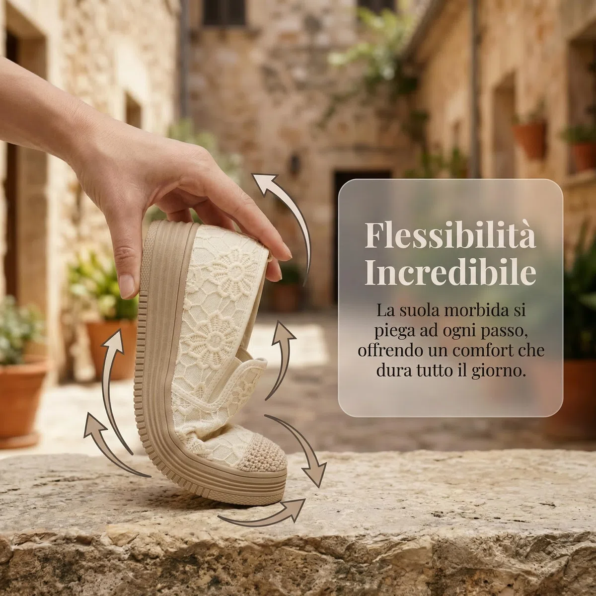 GLAMORA Espadrillas Donna Mocassini Slip On Ballerine Scarpe Piatte Platform Traforate Pizzo Traspiranti Estive Comode Elastiche Leggere Suola Gomma Antiscivolo Morbide