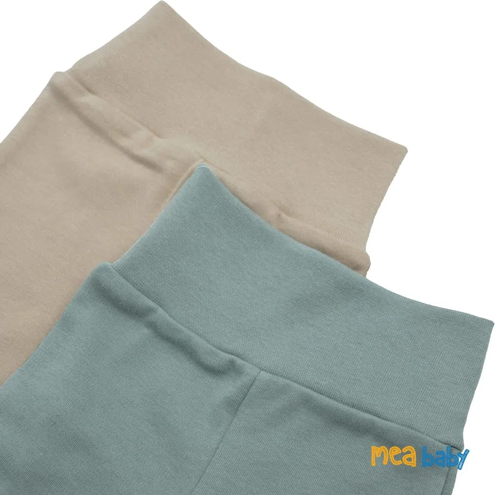 MEA BABY Pantaloni Unisex per Bambini con Piede in 100% Cotone in Confezione da 5 Pezzi