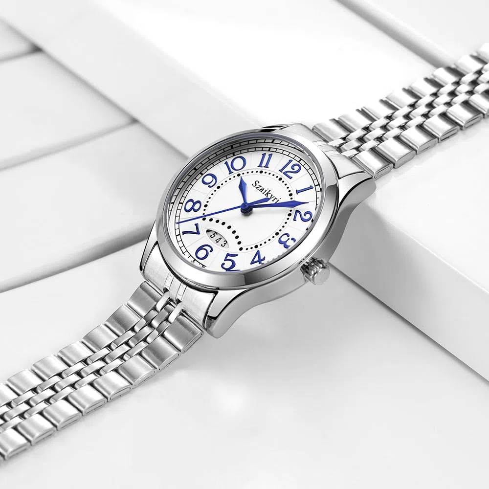 Szaikyri Orologio Cassico per Donne con Numeri Arabi Leggeri da Leggere Orologio da Donna con Calendario Idrofobo