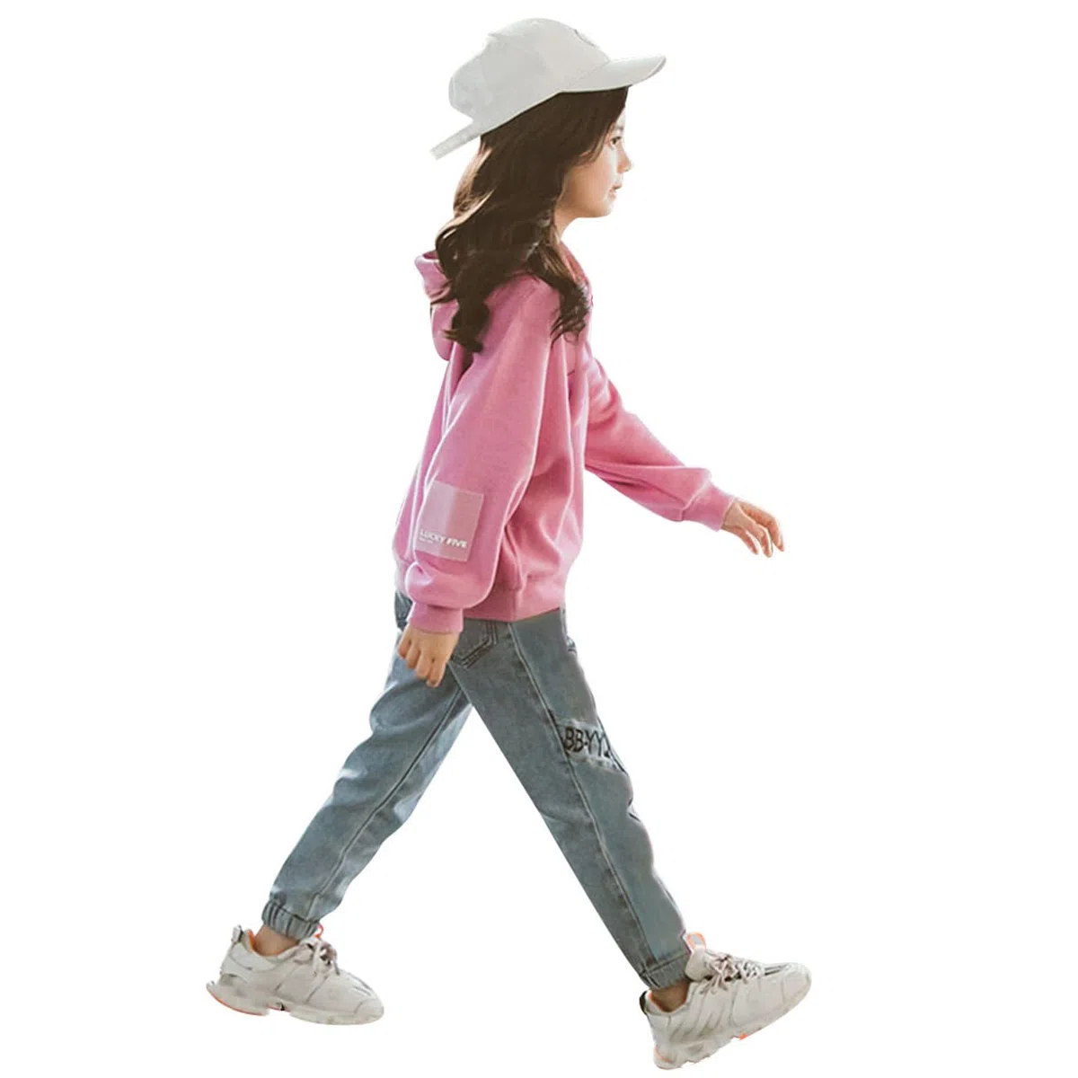 amropi 2 PCS Set Completo Ragazze Felpa con Cappuccio + Denim Pantaloni Jogging Tuta per 3-15 Anni