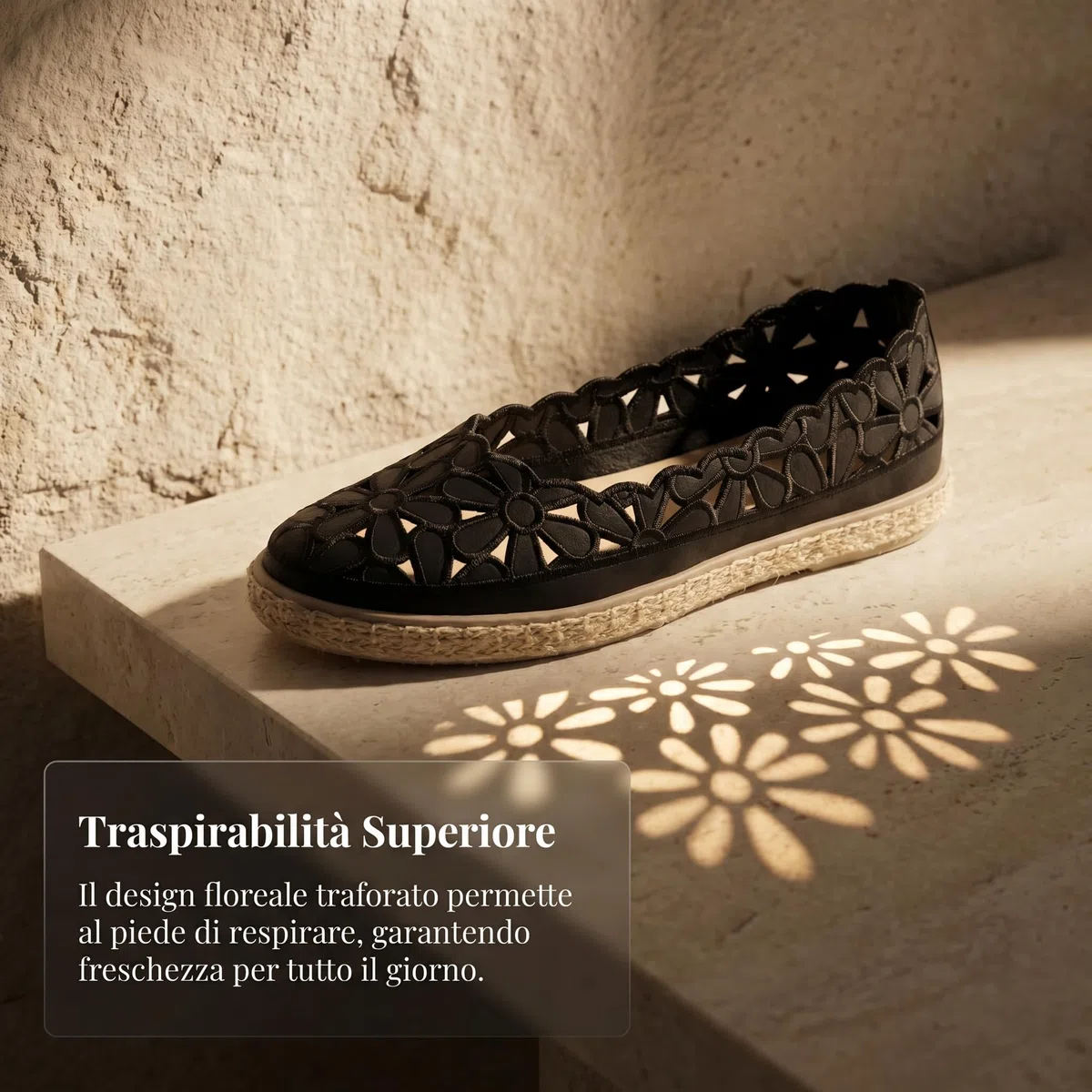 GLAMORA Espadrillas Donna Ballerine Traforate Slip On Leggere Traspiranti Scarpe Estive Basse Comode Suola Antiscivolo Elastiche Calzata Facile Eleganti