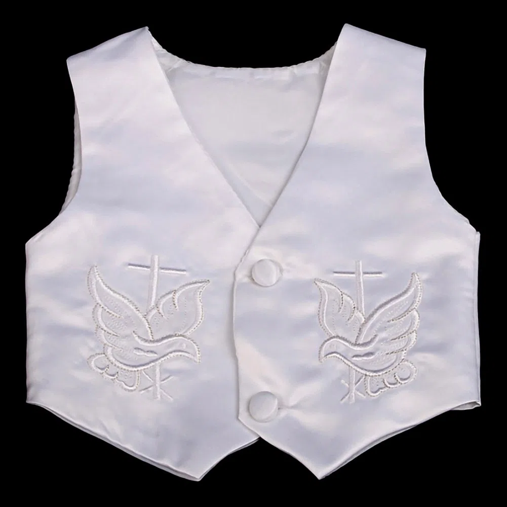 Lito Angels - Completo Abito da Battesimo in Raso con Cappello per Maschio Bimbo Bambino, Bianco, Manica Corta/Manica Lunga