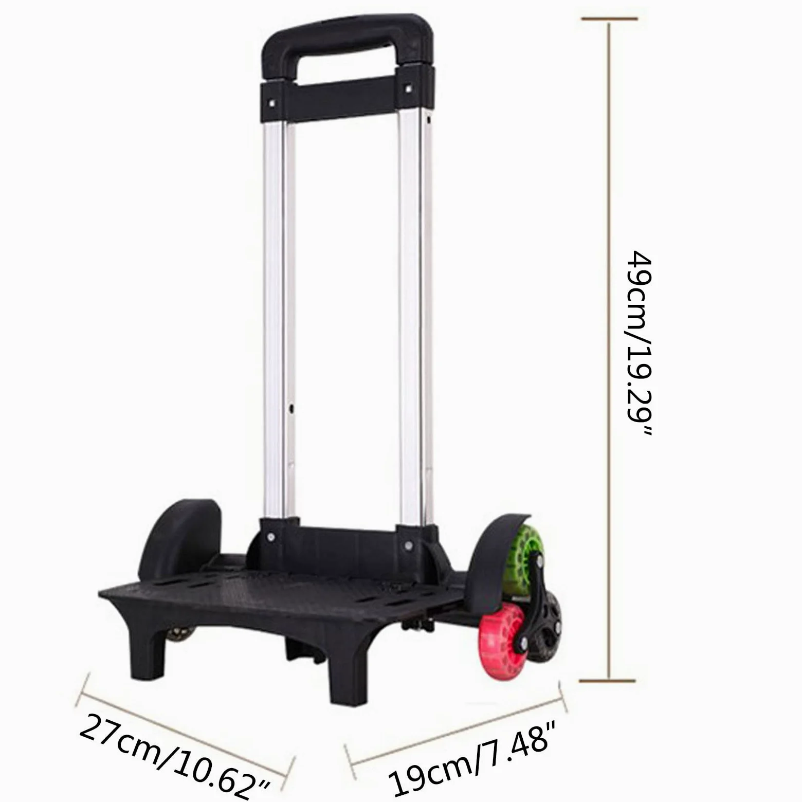 Carrello pieghevole a 6 ruote Zaino Trolley in lega di alluminio Bagagli per studenti a mano da viaggio