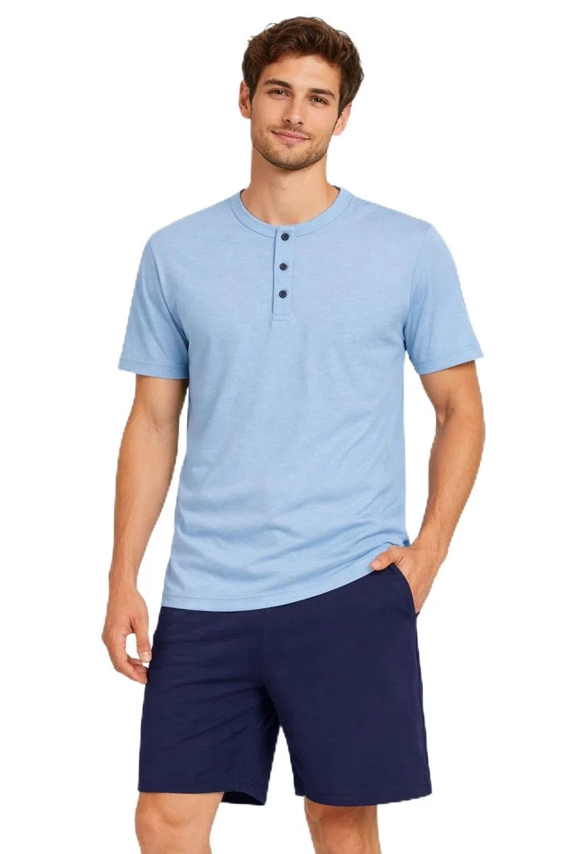 Armata di mare Pigiama Uomo Bamboo Elasticizzato Manica Corta con Bermuda art 2449
