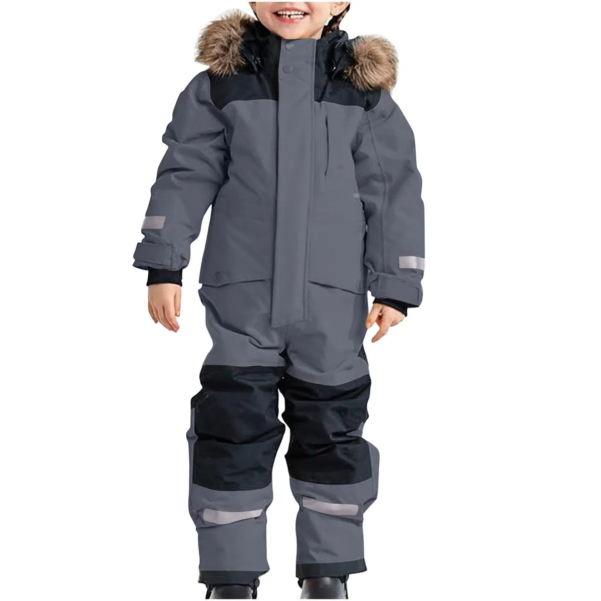 Generisch Tuta da neve per bambini, termica, invernale, calda, antivento, rimovibile, in softshell, di alta qualità