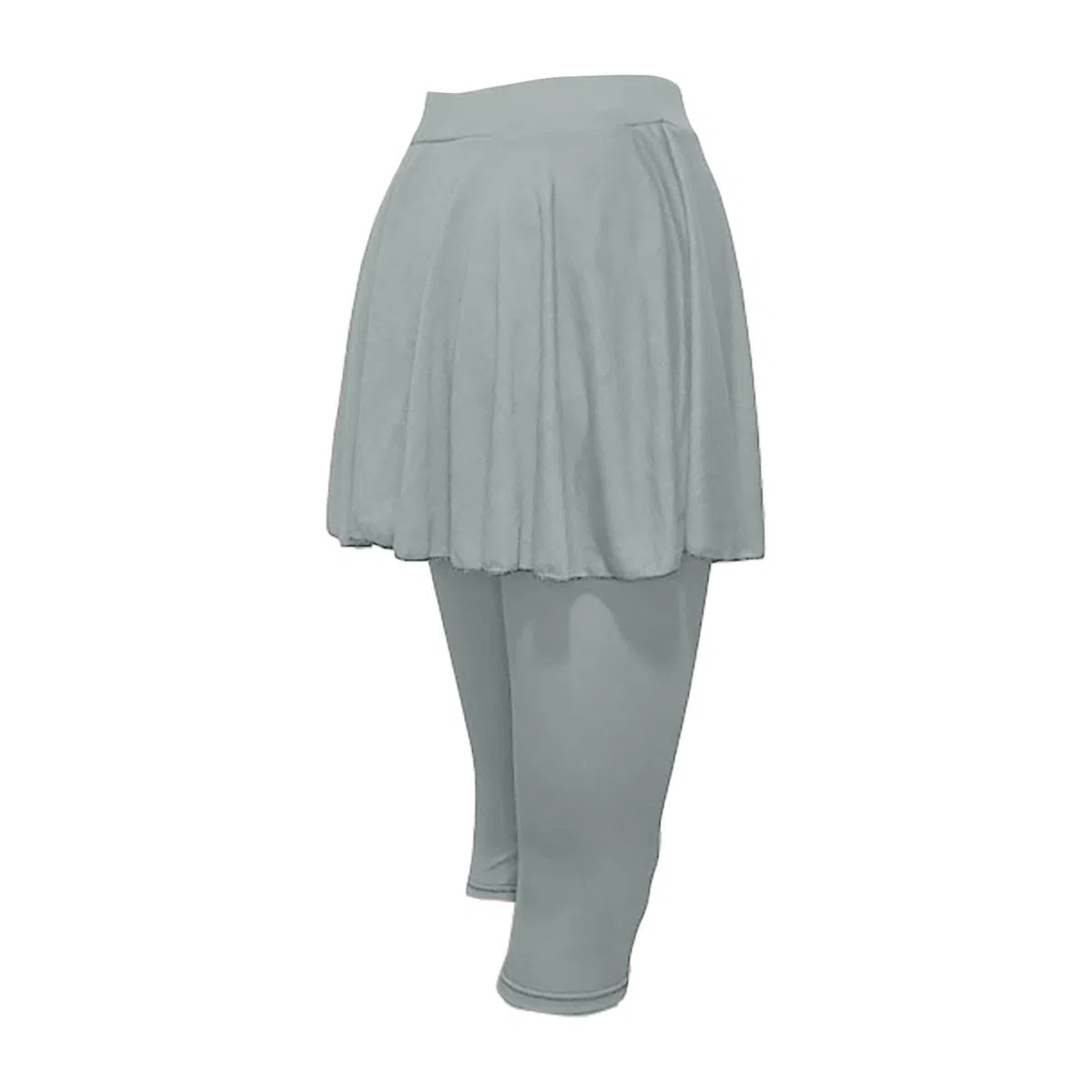 Skort sportivo da donna Skort da corsa a vita alta leggings con gonna gonne da tennis gonna da hockey aderente capris allenamento palestra 3/4 pantaloni da yoga, Grigio, L
