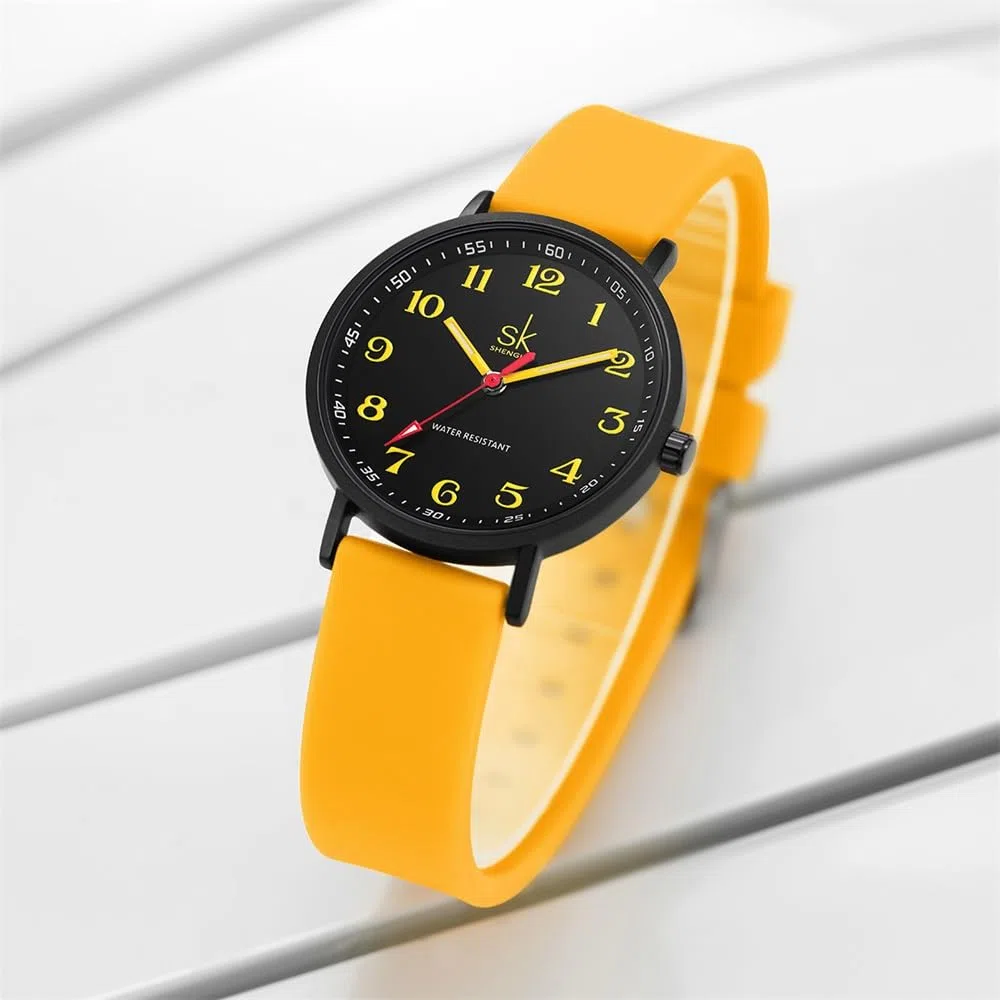 SHENGKE SK Scrub ultra sottile alla moda Orologio da donna per professionisti medici, infermieri, medici, studenti Orologio con quadrante di facile lettura, cinturino in silicone colorato