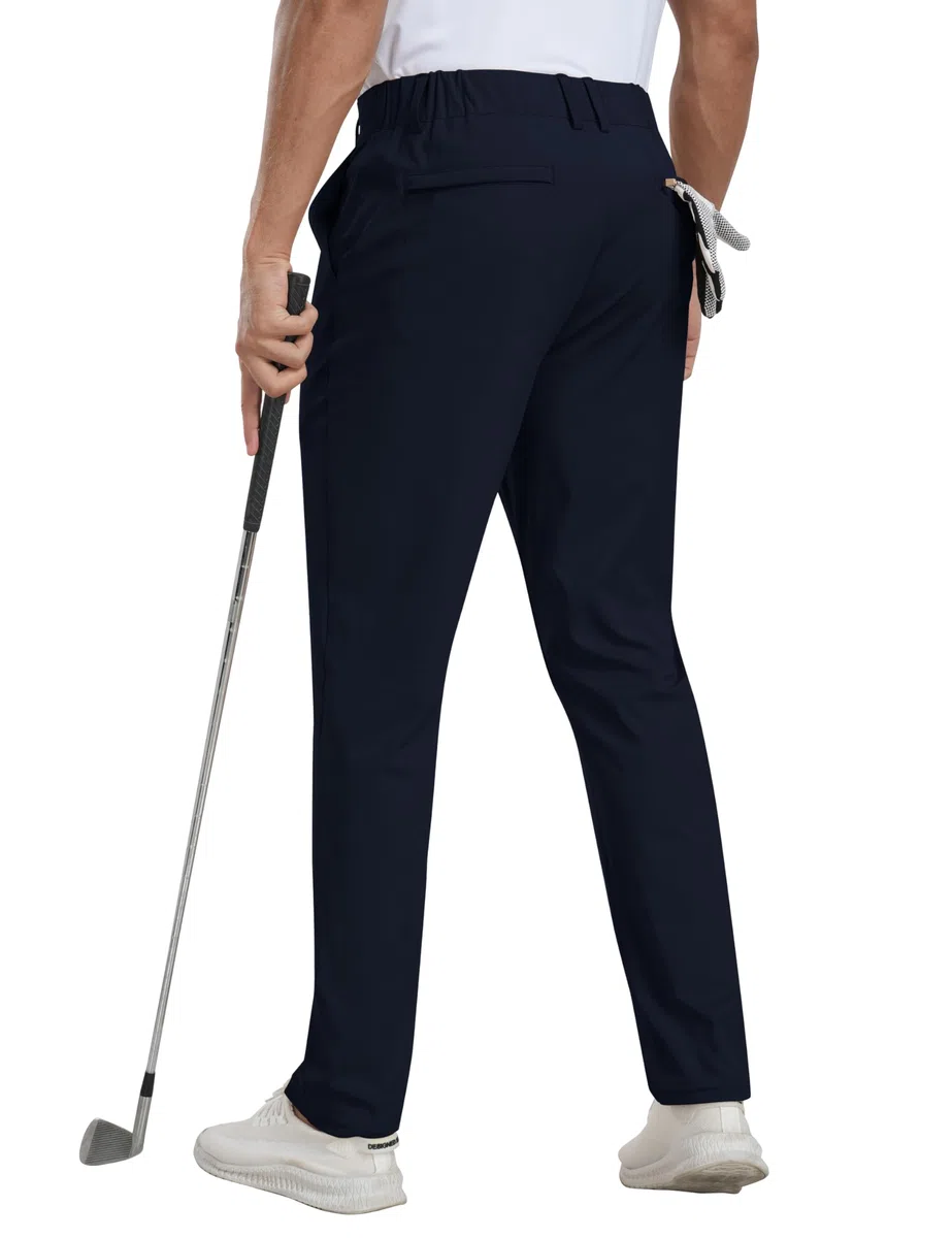 MoFiz Pantaloni da Golf Uomo Pantaloni Elasticizzati Slim Fit Business Sportivi Lunghi Pants con 5 Tasche 30"/32"