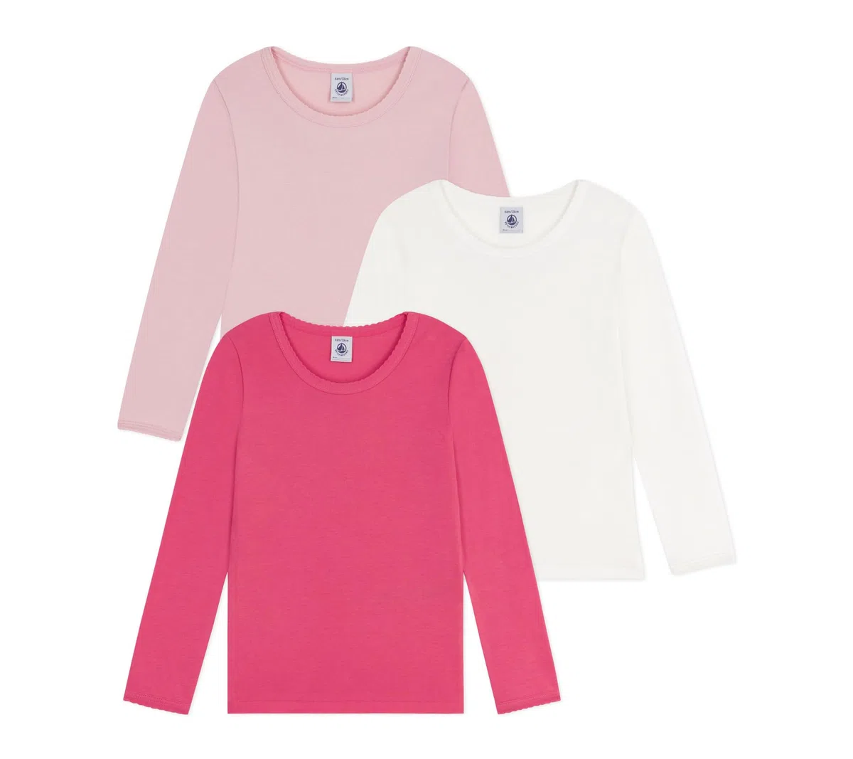 Petit Bateau 3 TS Ml Un Biancheria Intima Giorno Bambine e Ragazze (Pacco da 3)