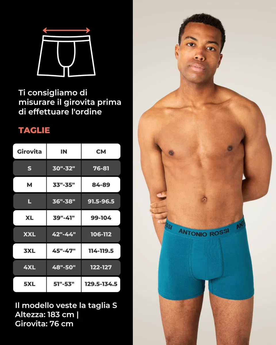 Antonio Rossi Antonio Rossi (Confezione da 12) Boxer Aderenti da Uomo Fitted Boxer Hipsters Uomo (Pacco da 12)
