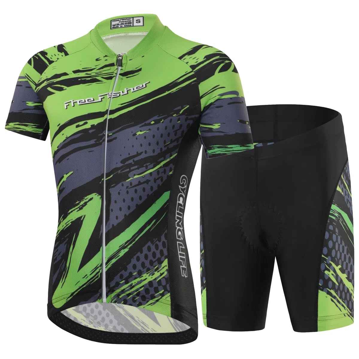 Bambino Ragazzo Maglie Ciclismo Ragazza Quick Dry Maglie Manica Corta&Pantaloncini da bicicletta con Cuscino di Seduta 3D Traspirante Abbigliamento Sportivo Ciclismo