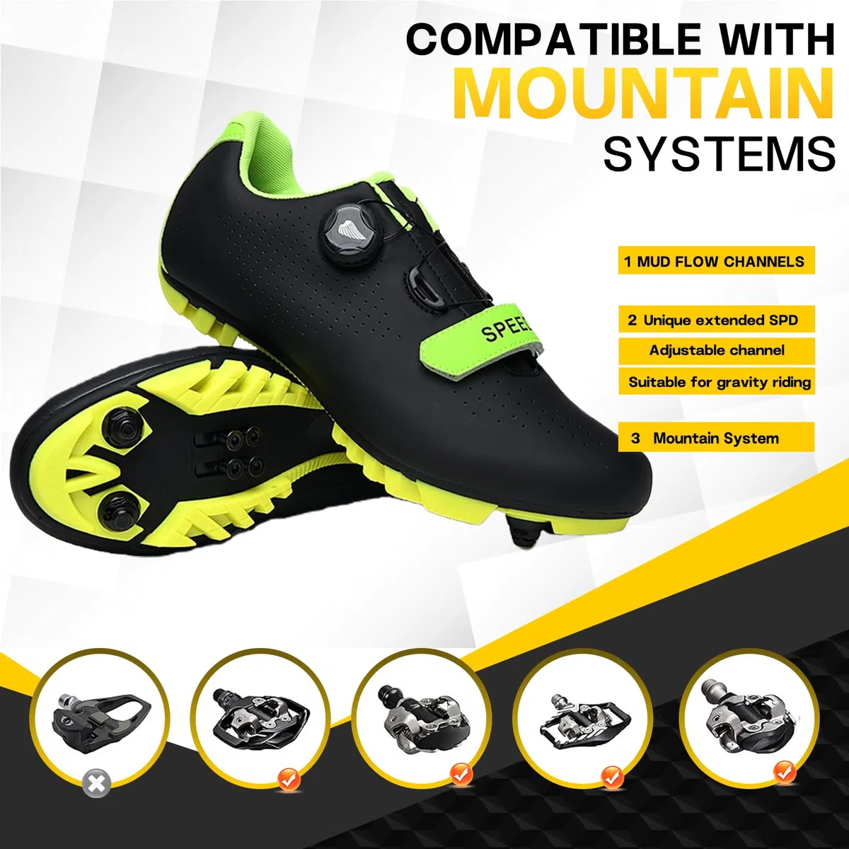Scarpe da Ciclismo, Uomo Donna Scarponi da Mountain Bike, Scarpe da Ginnastica Outdoor MTB Professionali Compatibili con Tutti Gli SPD, Unisex Scarpe da Bicicletta