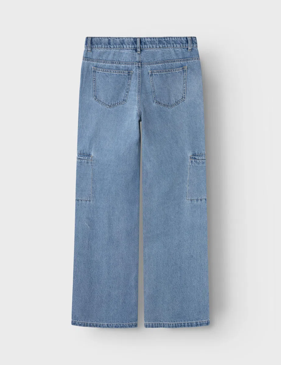 NAME IT NLFNARAIZZA DNM LW Wide Pant, Jeans Larghi Bambina, Medium Blue Denim,