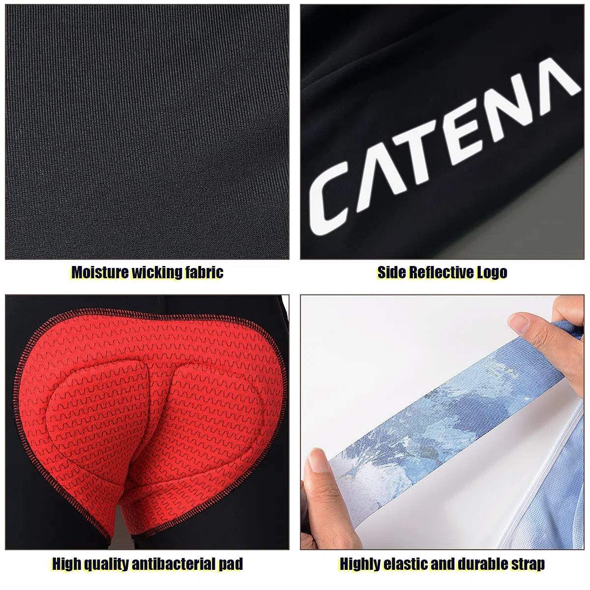 CATENA Salopette da ciclismo da uomo 4D in gel imbottito da ciclismo da uomo