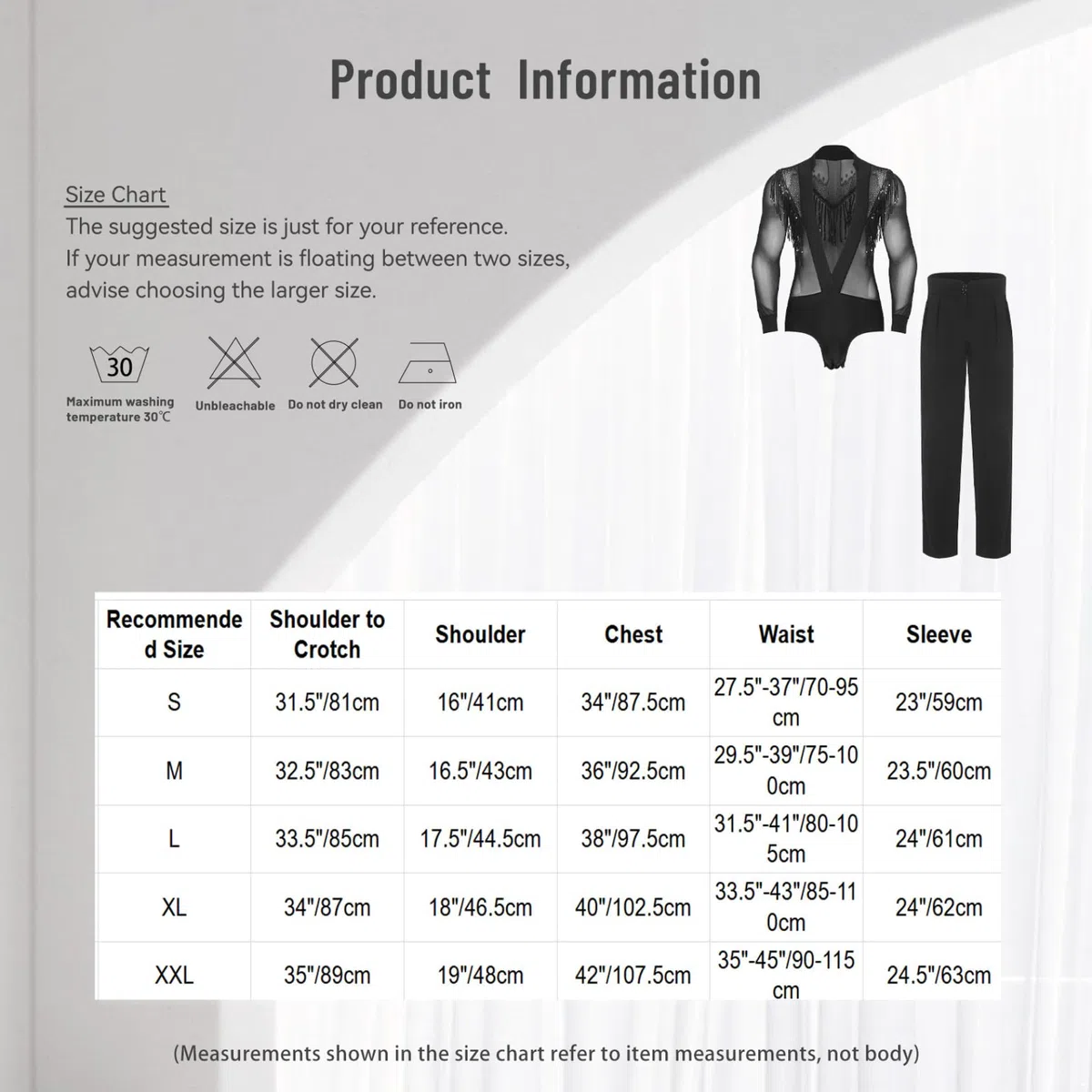 Jugaoge Camicia da uomo a maniche lunghe, body da danza, scollo a V, body da ginnastica con pantaloni lunghi, abbigliamento classico