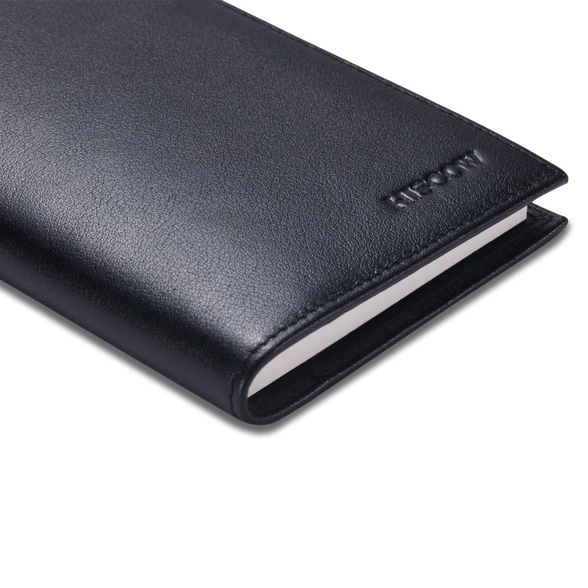 HISCOW - Copertina minimalista per libretto degli assegni, in pelle pieno fiore
