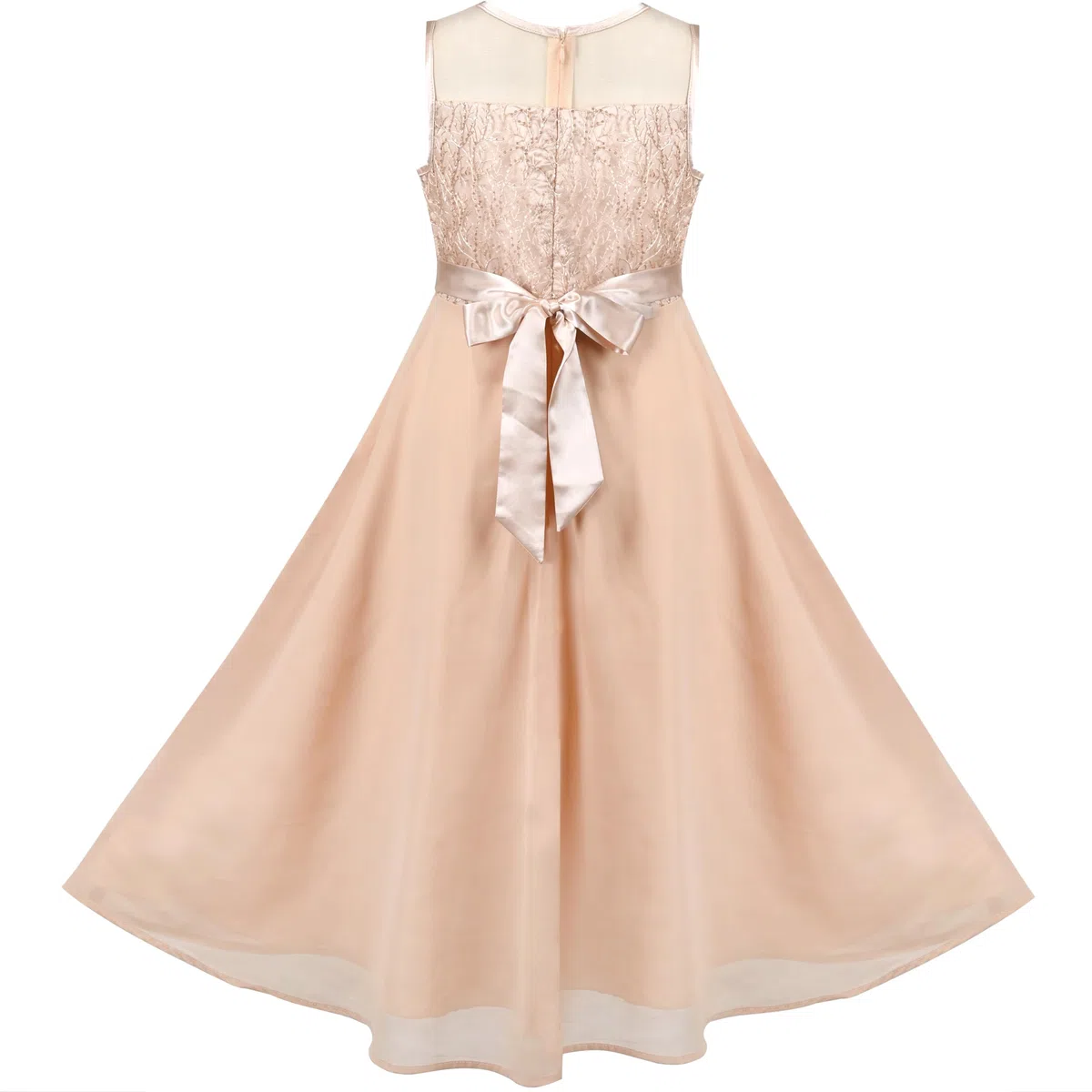 Sunny Fashion Vestito Bambina Strass Chiffon Damigella d'Onore Danza Palla Maxi Toga 6-14 Anni
