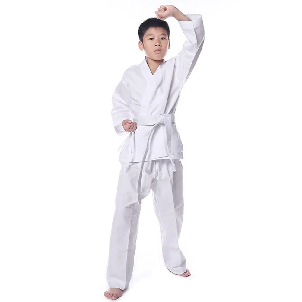 Tuta Taekwondo Bambini Unisex a Manica Lunga Uniforme Professionale per Taekwondo Arti Marziali Karate Judo