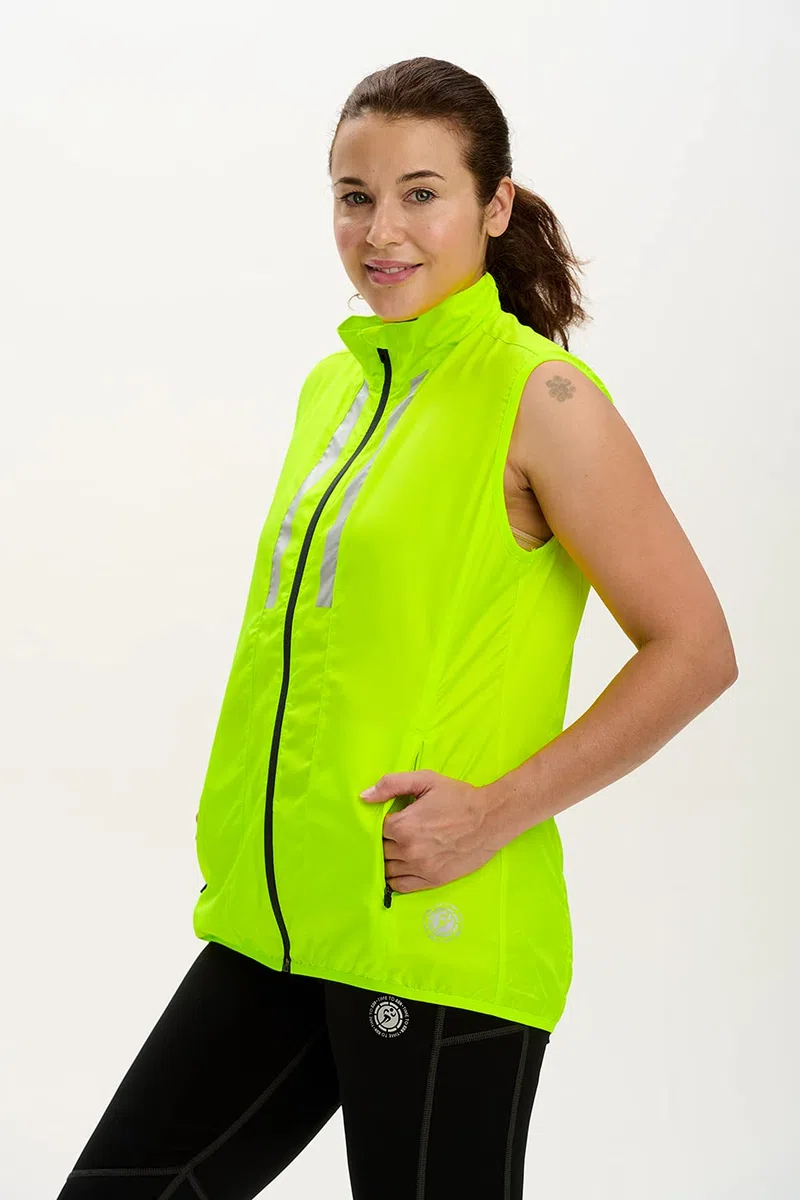 Time To Run Gilet da Corsa da Donna Con Tasche - Leggera Antivento Traspirante - Ideale Per L'esercizio E Il Jogging