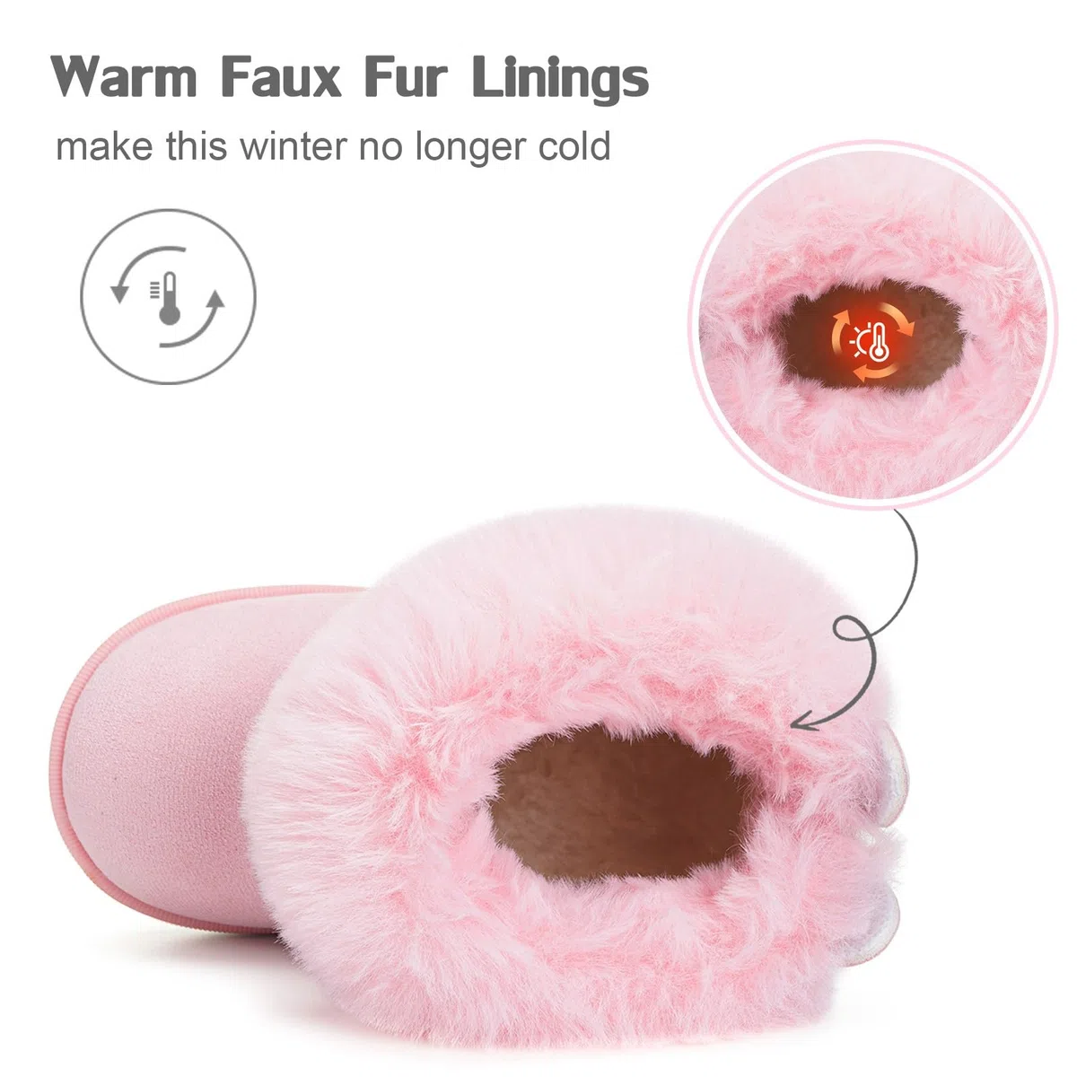 KVbabby Stivali Bambine Stivaletti da Neve Ragazze Caldo Fodera Bambini Stivali da Neve Scarpe da Invernali Antiscivolo Boots All'aperto