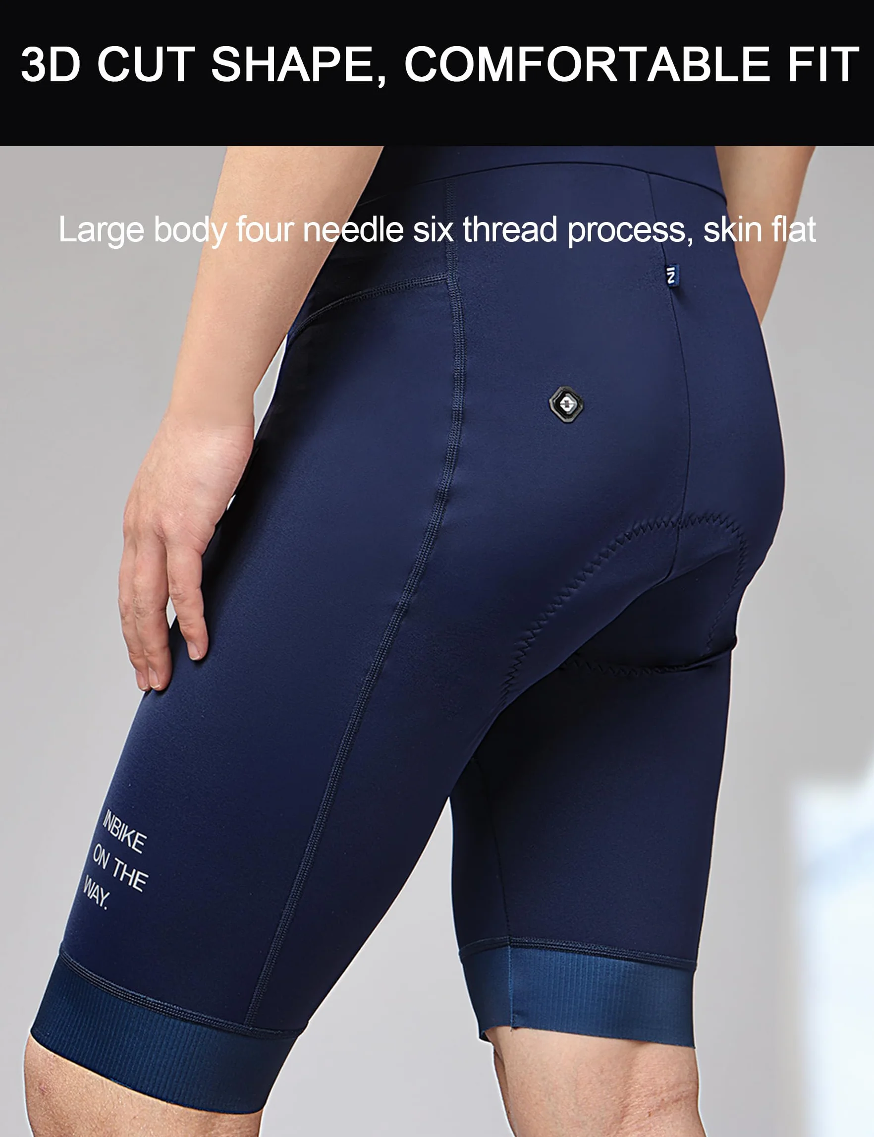 INBIKE Salopette Ciclismo Uomo Imbottite 3D Pantaloncini con Bretelle da Bici da Strada Pantaloncini MTB Asciugatura Rapida Pantaloncini Estivi Traspirante
