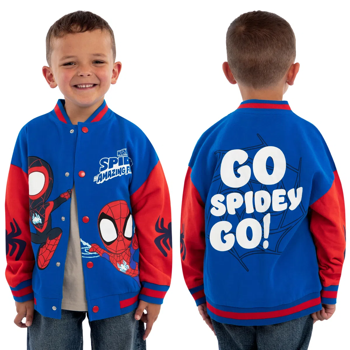 Marvel Giacca Ragazzo Spdiey E Fantastici Amici, Giubbotto Ragazzo Spider-Man, Bomber Jacket Cotone