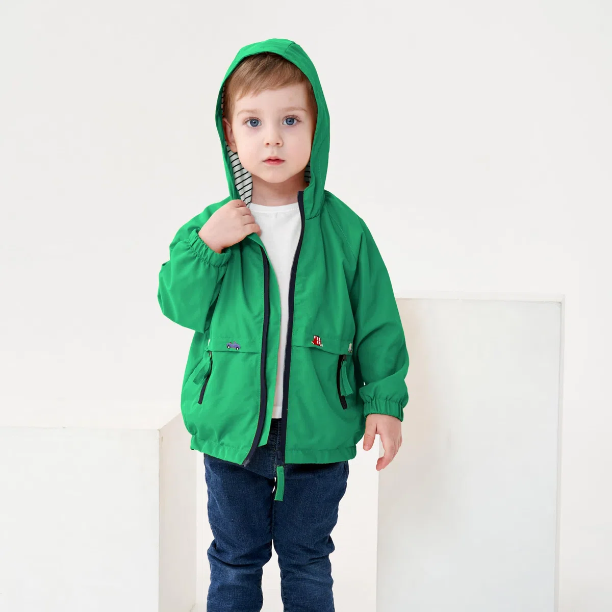 Volunboy Bambini Cappotto Giacca a Vento Con Cappuccio, Unisex Autunno Antivento Stampa Giacche