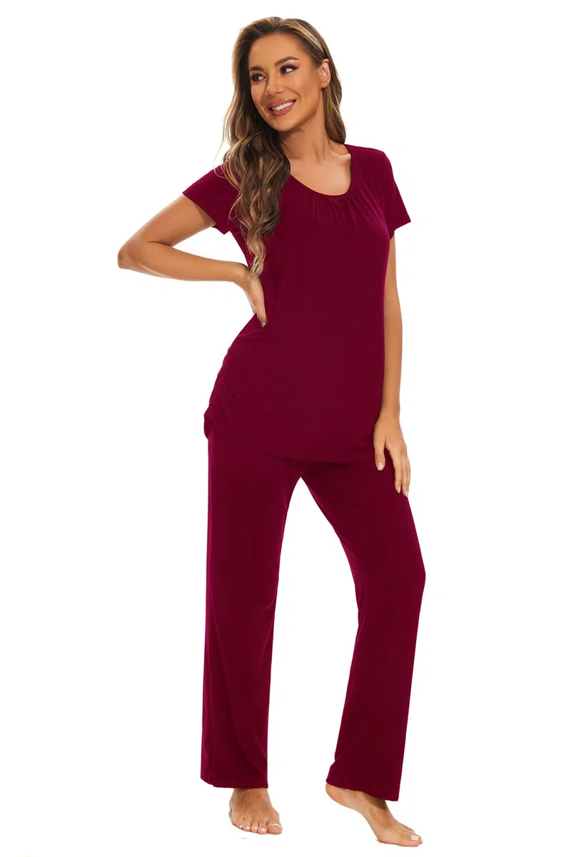 Smallshow Pigiama Premaman Donna Maniche Corte Pigiama Allattamento Set