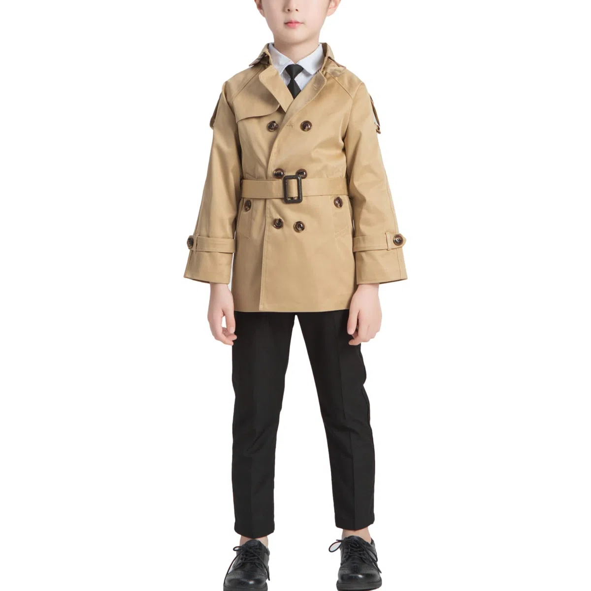 amropi Bambini e Ragazzi Trench Cappotto con Cintura Giacca a Vento Cappotti per 2-10 Anni