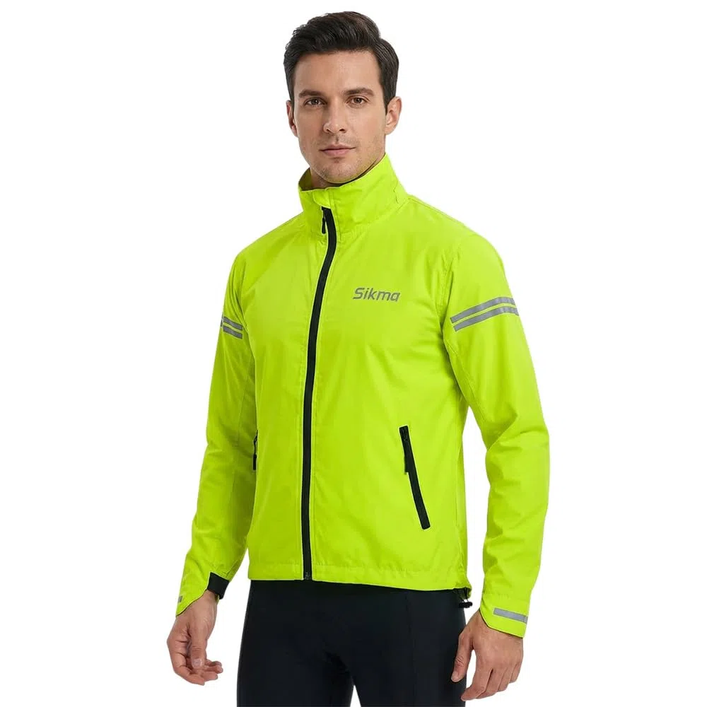 Giacca impermeabile da ciclismo, da uomo, con cappuccio, antivento, impermeabile, stile casual