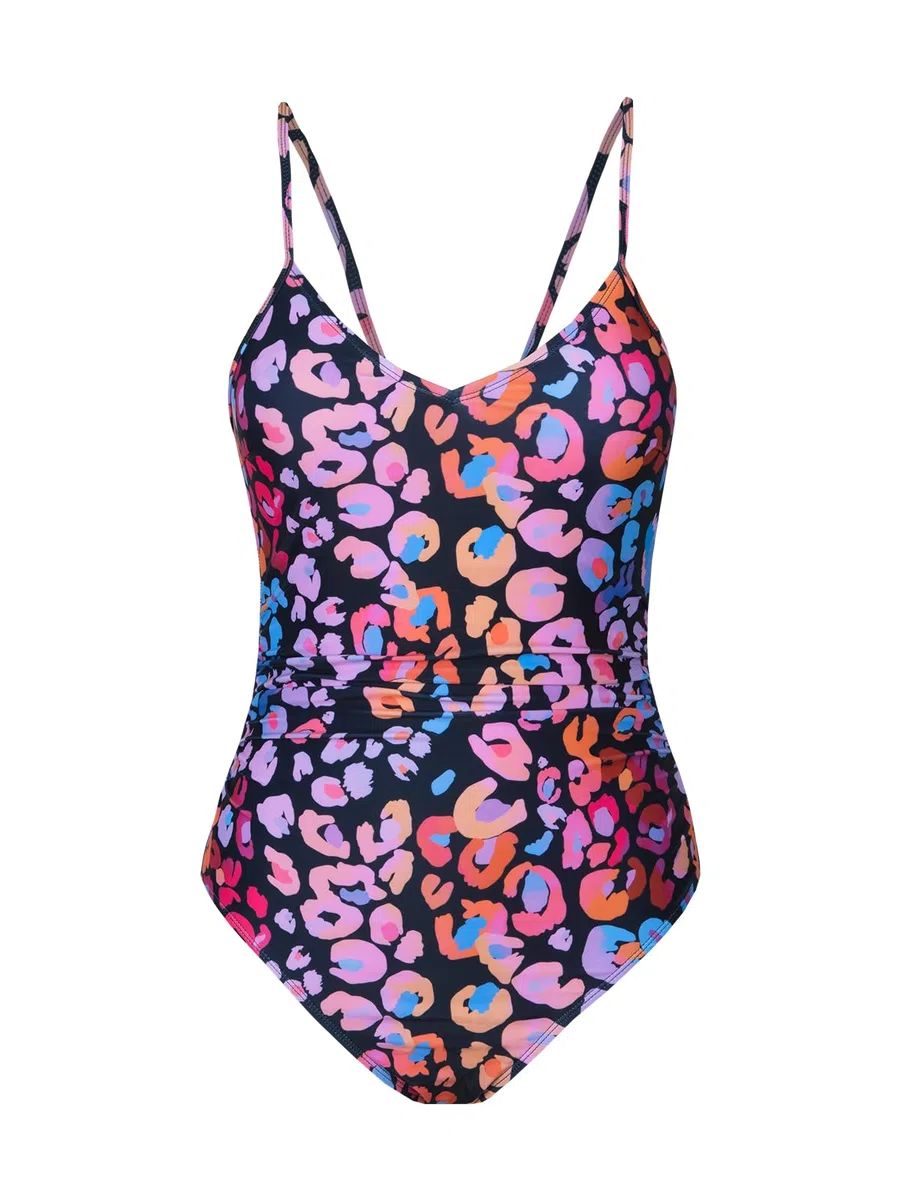 CUPSHE - Costume da bagno da donna con scollo a V, drappeggio sull’addome a effetto snellente, profonda scollatura con aperture sul retro, costume intero, moda mare