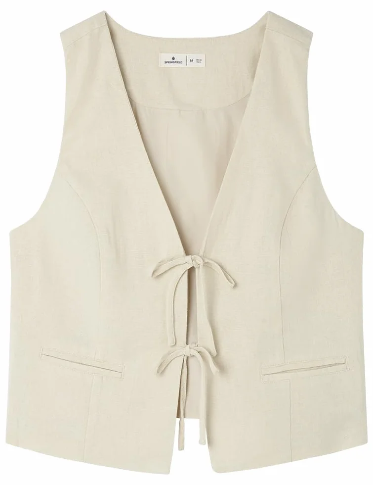 Springfield 7.t.m.chaleco Lino Lazos Giacca Donna