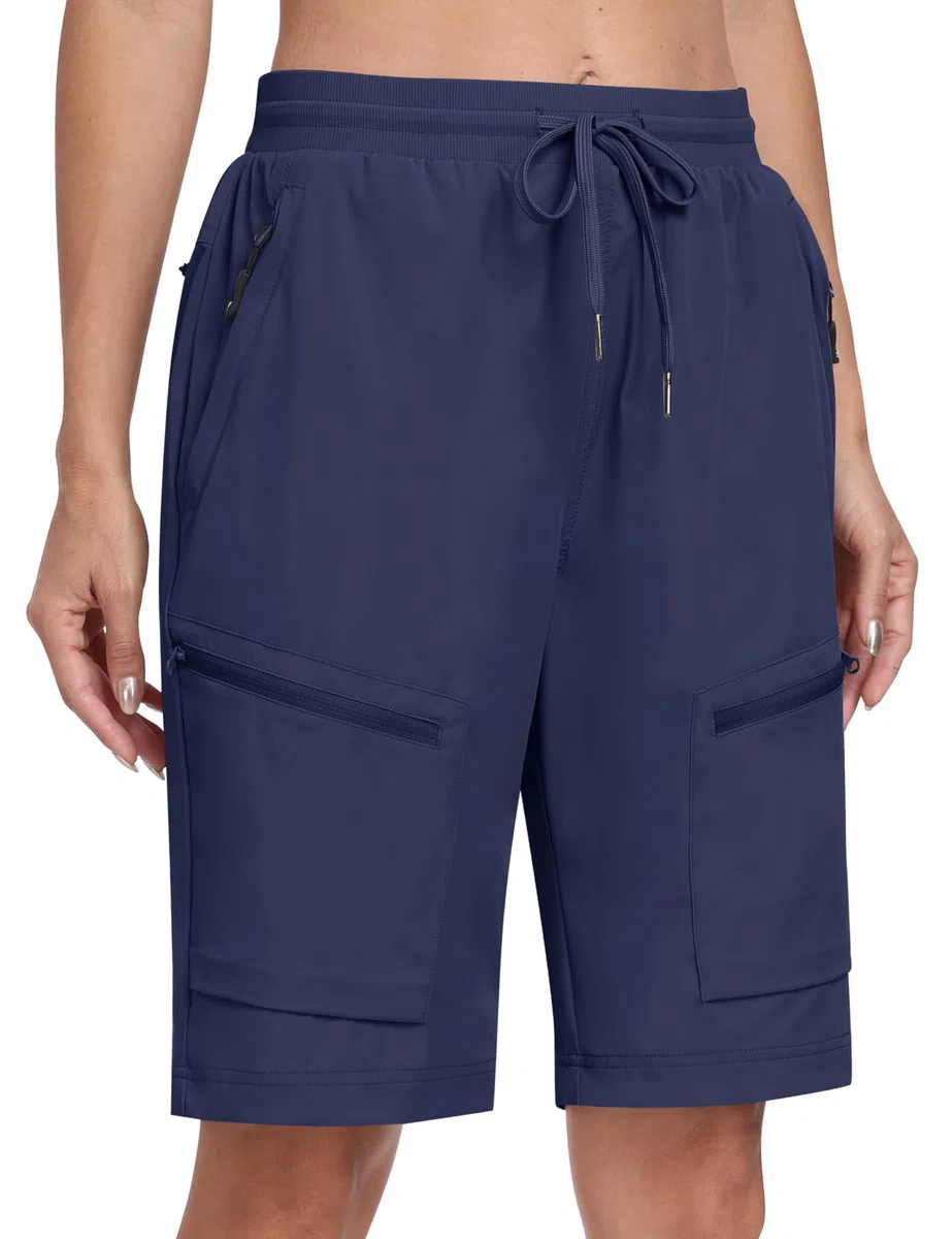 MoFiz Pantaloncini Donna Cargo Shorts Leggeri per Trekking Escursionismo Impermeabili ad Asciugatura Rapida Bermuda Estivi con 5 Tasche con Cerniera