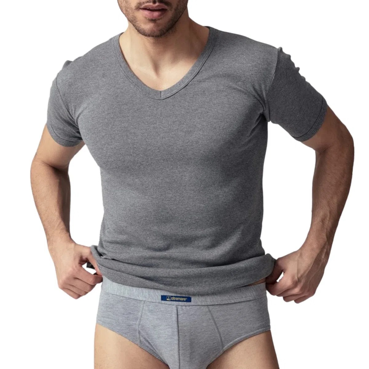 VP PINUCCIO VENEGONI Set 2 Maglia Intima Uomo Caldo Cotone Felpato Scollo a V Made in Italy T-Shirt Manica Corta Bianca Nere Grigio Intimo Termico