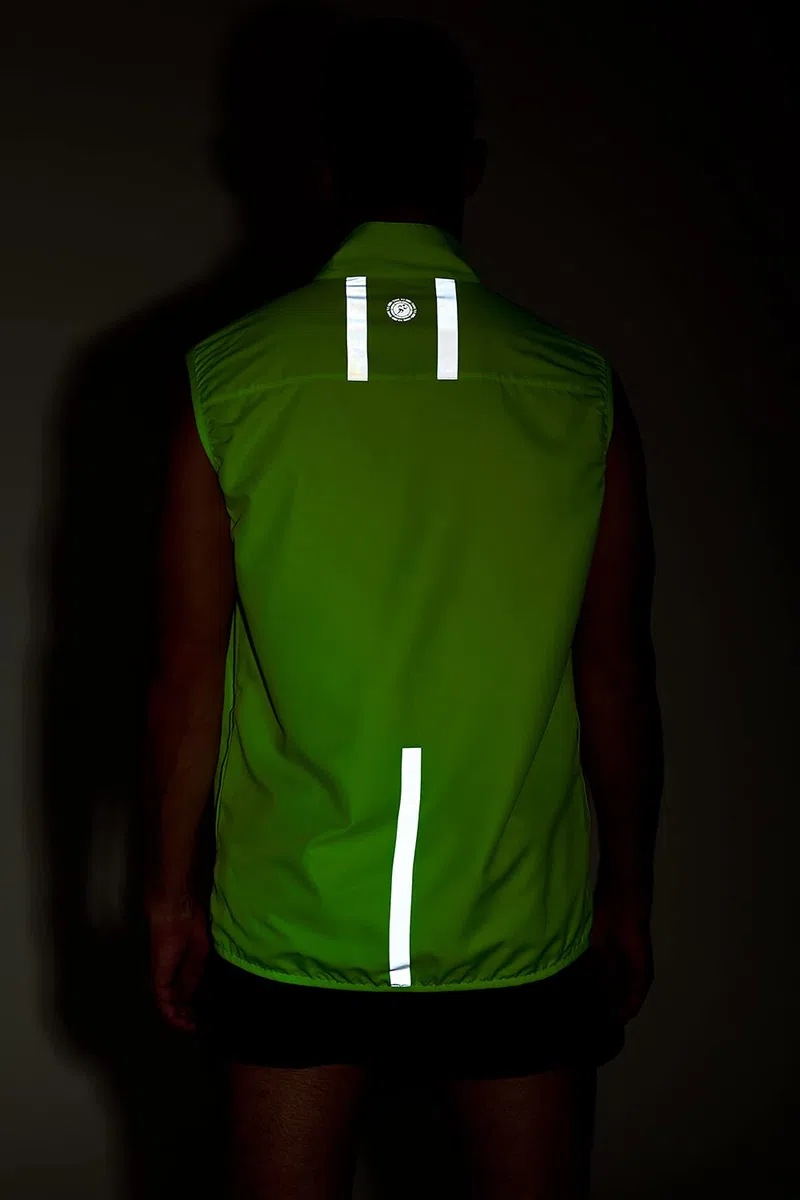 Time To Run Gilet da Corsa da Uomo Con Tasche - Leggera Antivento Traspirante - Ideale Per L'esercizio E Il Jogging