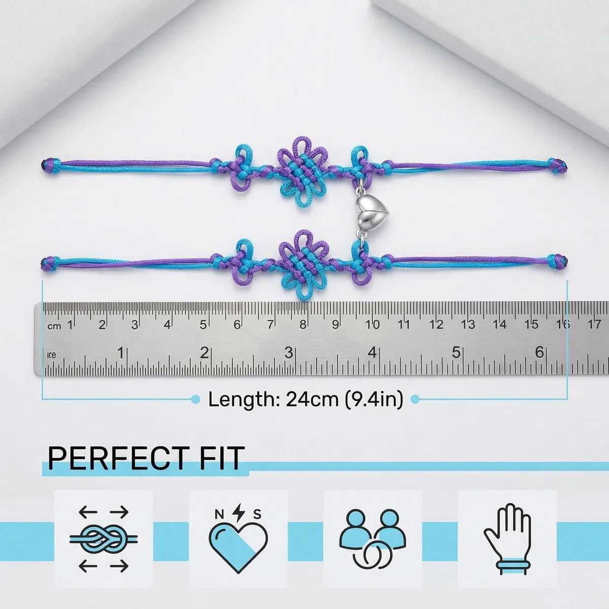 2 Pezzi Braccialetti KPOP Cosplay Hunter – Bracciale dell'Amicizia Intrecciato Regolabile in Stile Hunter, Ideale per Anime, Feste e Halloween