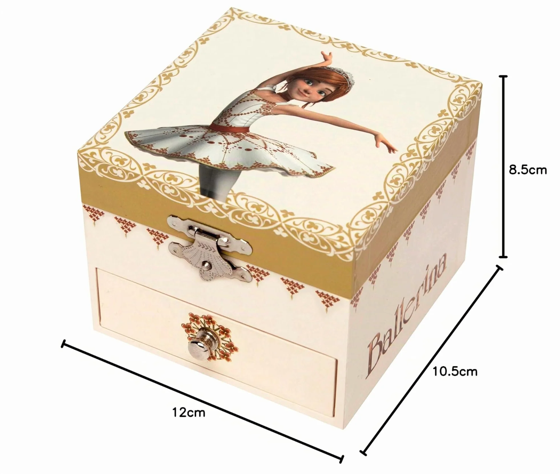 Trousselier Ballerina S20111 Carillon Cubo per Gioielli, 12 x 10.5 x 8.5 cm, Multicolore