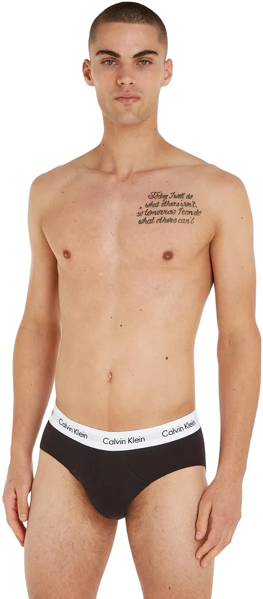 Calvin Klein Uomo Slip Hipster Confezione da 3 Intimo, Multicolore (Black/White/Grey Heather), L
