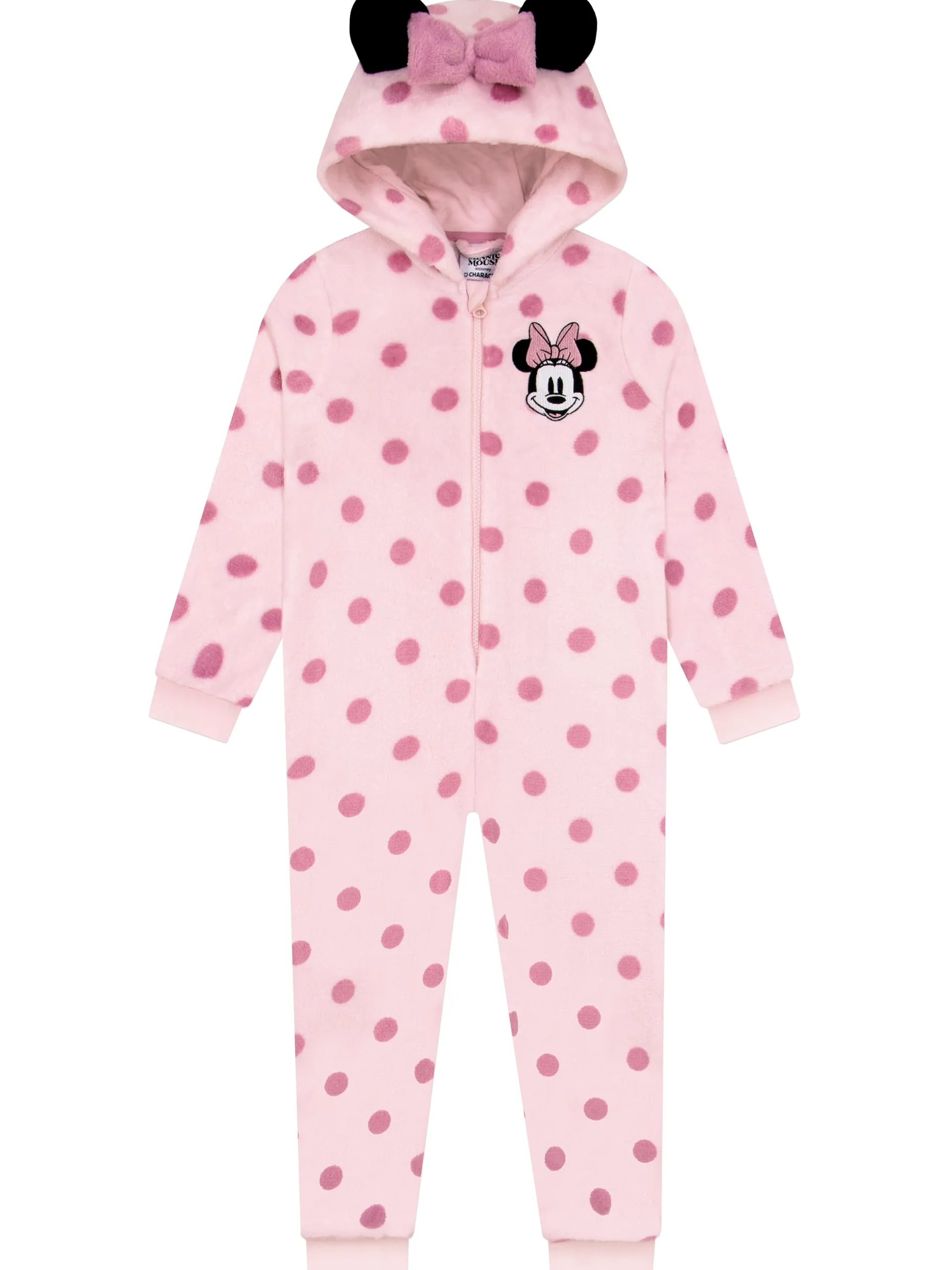 Disney Pigiama Intero Minnie Mouse, Pigiama Bambina Pile, Pigiama Inter Topolina con Orecchie 3D