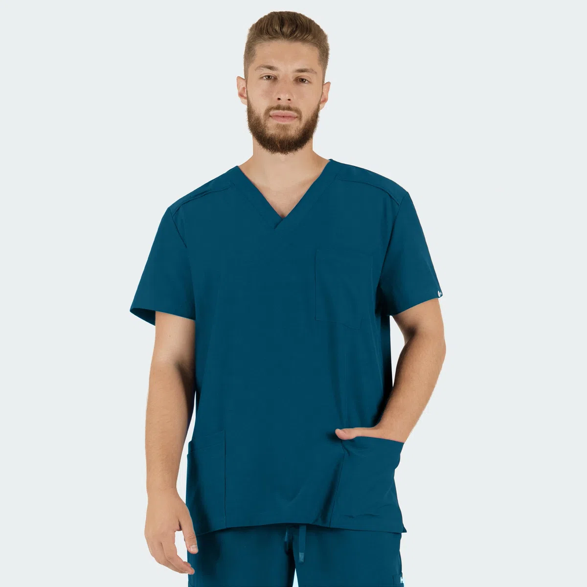 B-well MATTEO Divisa Sanitaria Uomo Elastica | Uniforme Sanitaria | Set con Casacca e Pantalone Jogger | Divise con Spandex