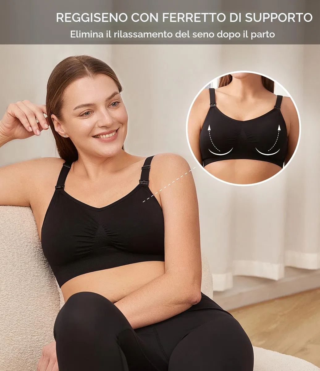 HOFISH Confezione da 3 Reggiseni da Donna, Senza Ferretti, Senza Cuciture, con ulteriori Estensioni per Reggiseno e Clip