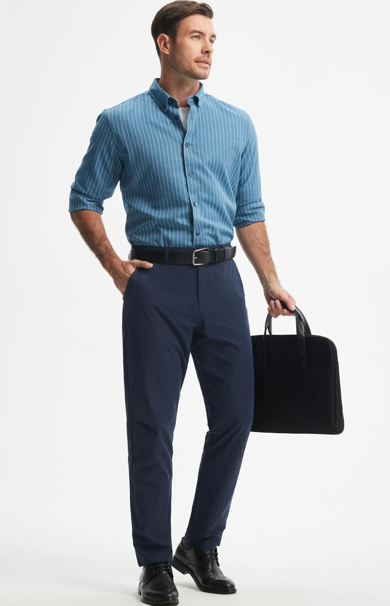 Libin Pantaloni da Golf Uomo Eleganti Elasticizzati Pantalone Slim Fit Pants Sportivi Impermeabile Jogger con Tasche