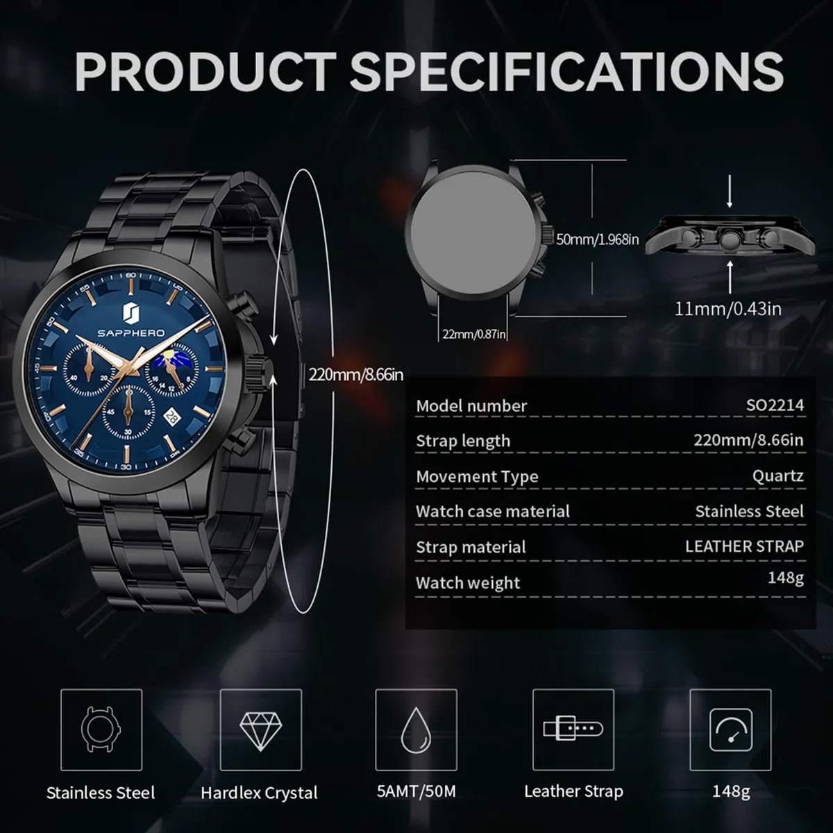 BENYAR BY Orologio da uomo al quarzo analogico in acciaio inossidabile cinturino Timing Date Display impermeabile luminoso orologio Business Casual Sports Watch Fashion Holiday regalo per il padre