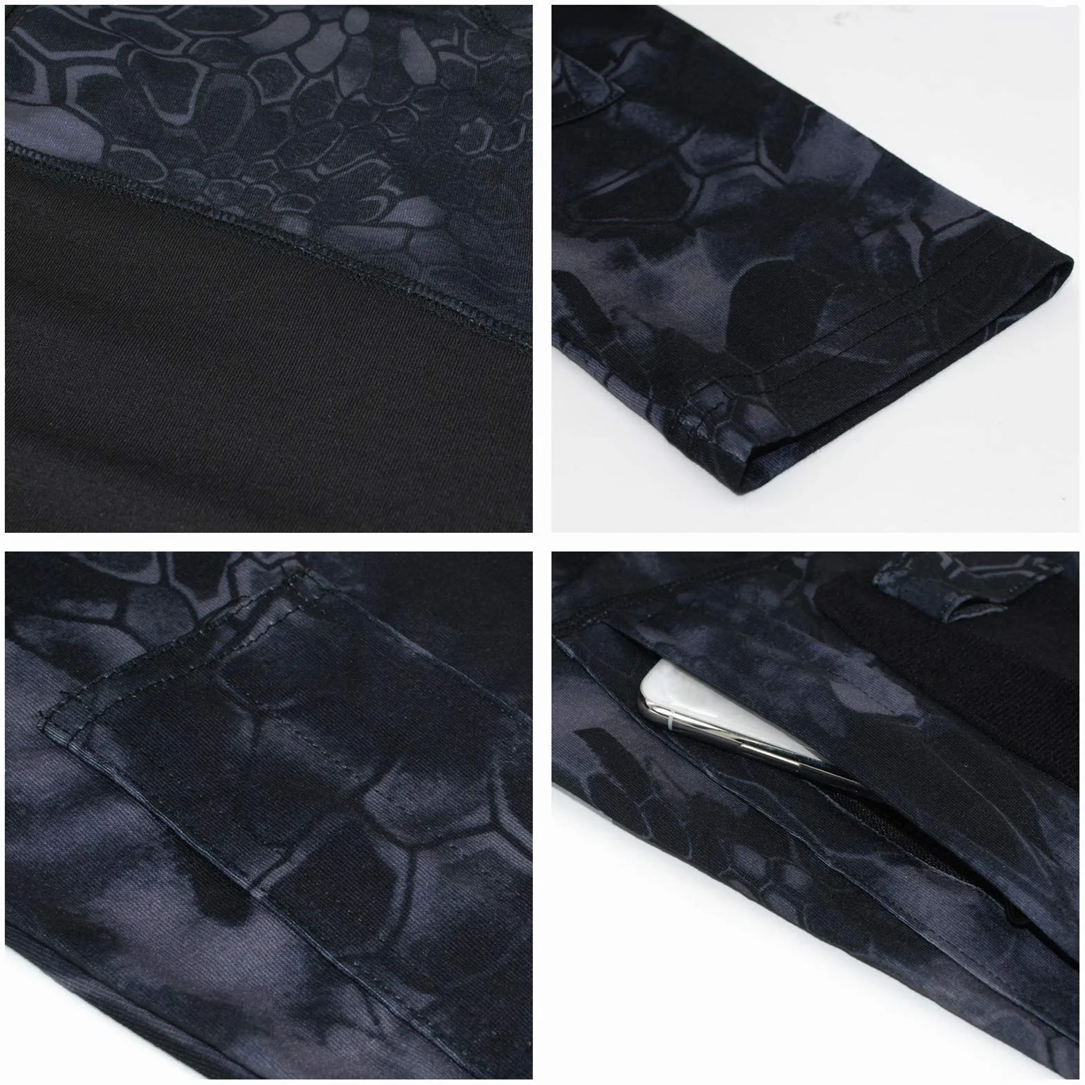 Camicia tattica a maniche lunghe da uomo con zip 1/4 camicia da combattimento stile militare con tasche Airsoft Top abbigliamento esterno per la caccia campeggio escursionismo